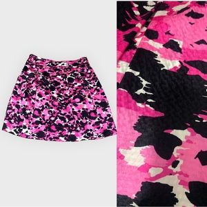 Etcetera sz 12 100% silk skirt w pockets Pink abstract camo‎ .